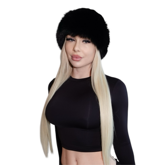 Myah Faux Fur Hat xBlack