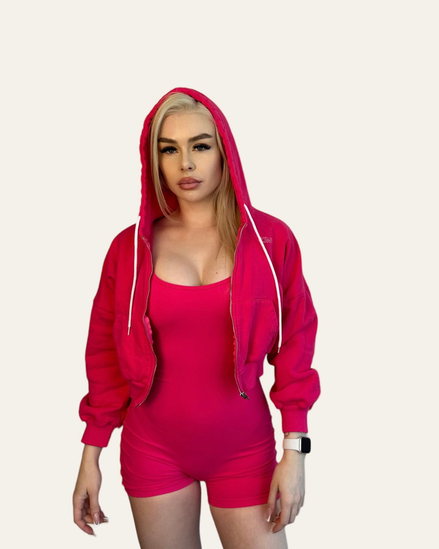 Tallulah Cropped Hoodie xPink