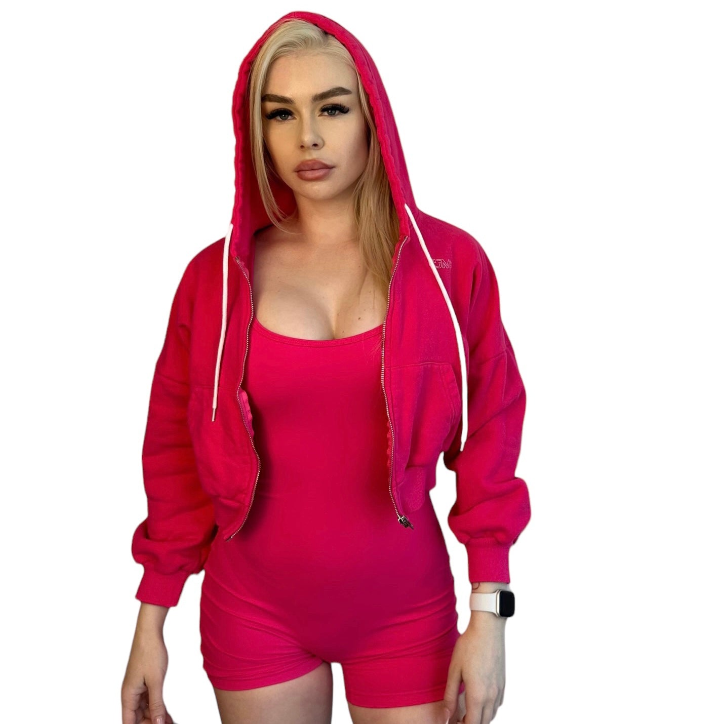 Tallulah Cropped Hoodie xPink