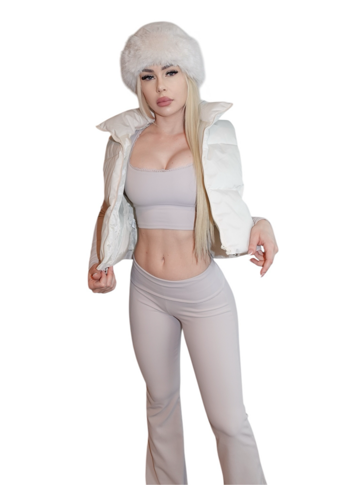 Myah Faux Fur Hat xWhite