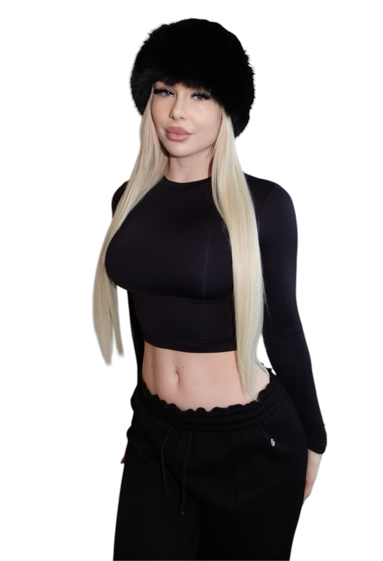 Myah Faux Fur Hat xBlack